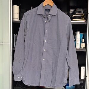 The Tie Bar Men's Blue Checkered Dress Shirt